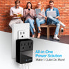 Fast 48W Multi-Device USB Charger with Dual AC Outlets | Black
