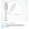 Audio Adapter for iPhone 14, 13, 12 | MFi Lightning to 3.5mm Aux | White
