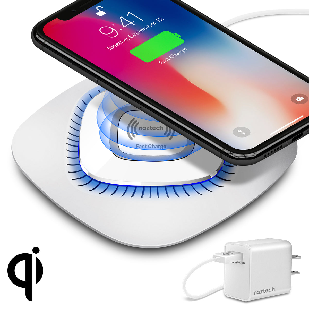 Naztech Power Pad Qi Wireless Fast Charger White –