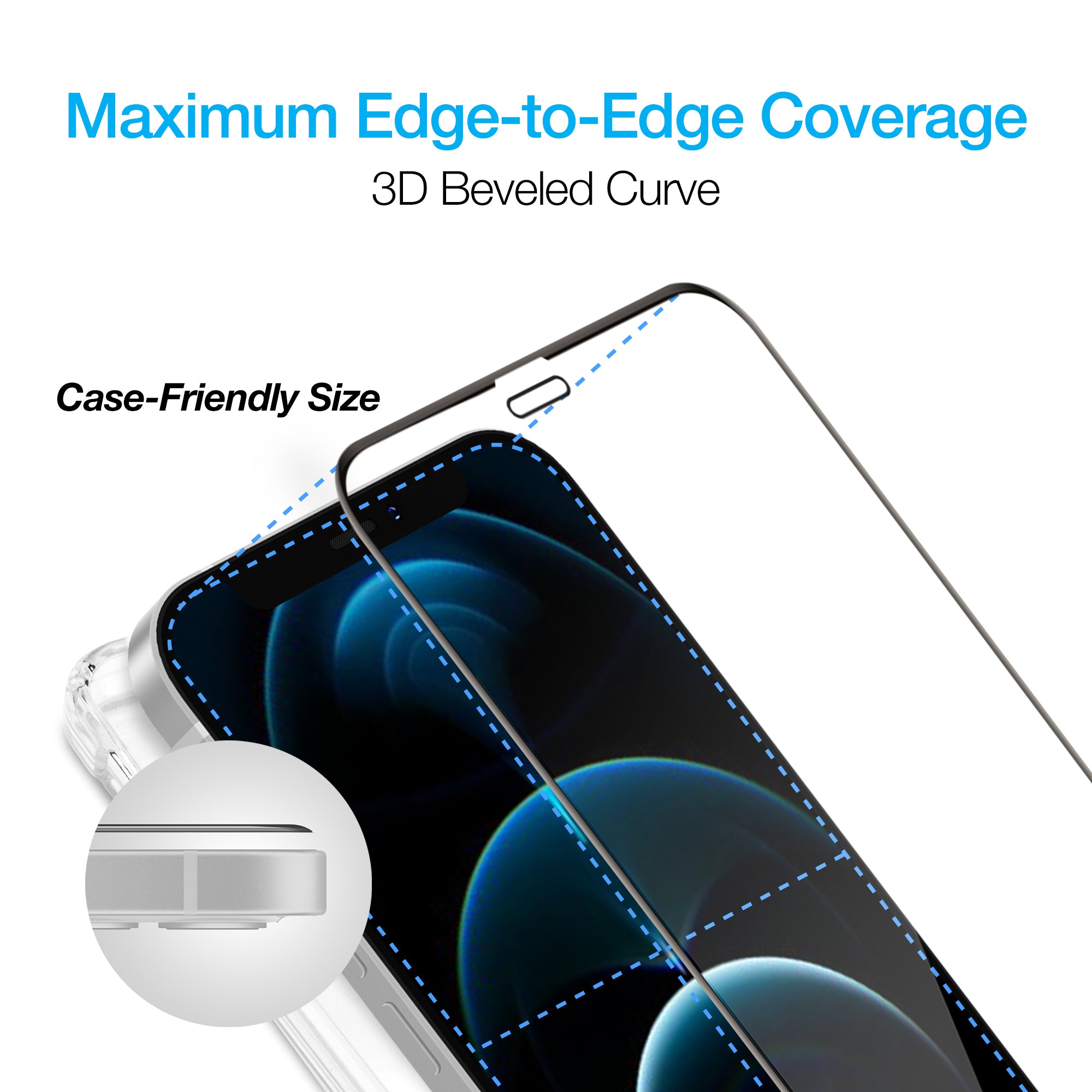 IntelliShield Tempered Glass w/3D Edge for iPhone 12 Pro Max