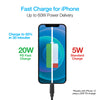USB-C to MFi Lightning Rounded Fast Charge Cable | 12ft | BLACK