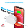 30W USB-C PD + 12W USB Fast Wall Charger | White