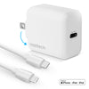 20W USB-C PD Fast Wall Charger | 4ft MFi Lightning Cable | White