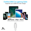 20W USB-C PD Fast Wall Charger | 4ft MFi Lightning Cable | White