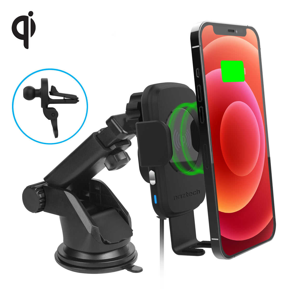 Smart Grip Wireless Charging Car Mount Naztech