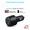 SpeedMax65 65W USB-C PD + USB Laptop Car Charger with Quick Charge 3.0 | Black