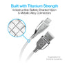 TITANIUM USB to Lightning Braided Cable | 6ft | White