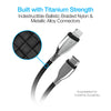 TITANIUM USB-C to MFi Lightning Braided Fast Charge Cable | 6ft | Black