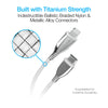 TITANIUM USB-C to MFi Lightning Braided Fast Charge Cable | 6ft | White