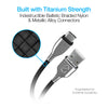 TITANIUM USB to USB-C Braided Cable | 6ft | Black