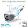 SpeedMax25 25W USB-C PD PPS + 12W USB Fast Car Charger | 4ft Lightning Cable | White