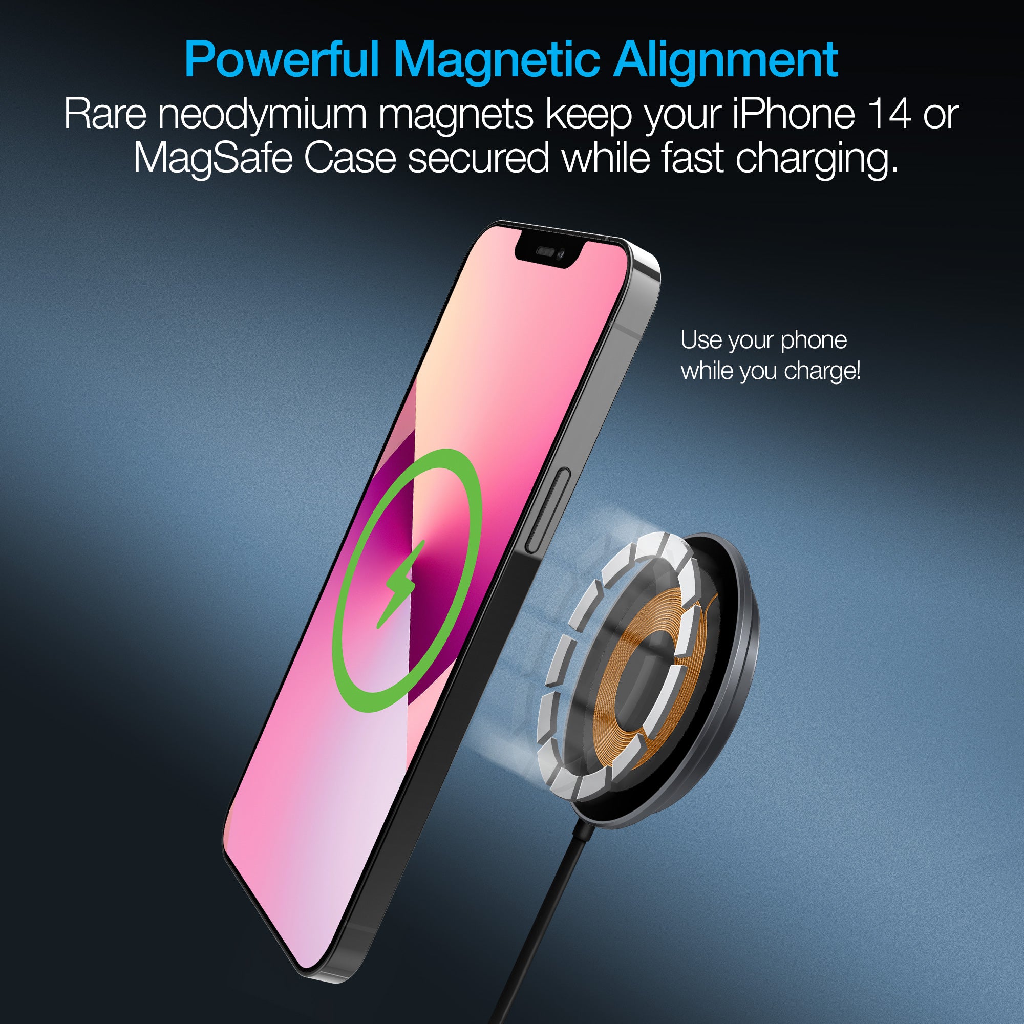 Naztech Alloy Magnetic 15W Wireless Fast Charger Black Naztech Alloy Magnetic 15W Wireless Fast Charger Black