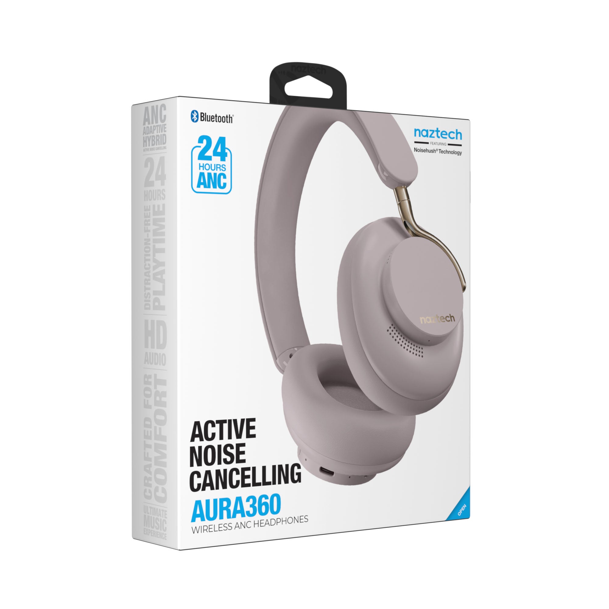 NEW! AURA 360 ANC Wireless Noise Cancelling Over-the-Ear Headphones | Moondust