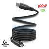 REcoil 100W USB-C to USB-C Magnetic Braided Fast Charge Cable | 6ft | Black