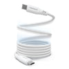 REcoil 100W USB-C to USB-C Magnetic Braided Fast Charge Cable | 6ft | White