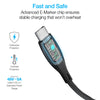 DigiWATT 240W USB-C to USB-C Digital Fast Charge Cable with LED Power Display | 6ft | Black