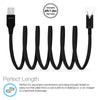 Lighted USB to USB-C Flat Cable | 6ft | Black