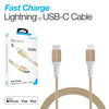 USB-C to MFi Lightning Braided Fast Charge Cable | 4ft | Gold