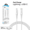 USB-C to MFi Lightning Rounded Fast Charge Cable | 4ft | White