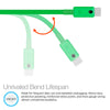 Lighted USB to USB-C Flat Cable | 6ft | Green