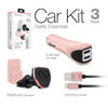 MFi Lightning® 3 Pack Safety Essentials Car Kit | Rose Gold