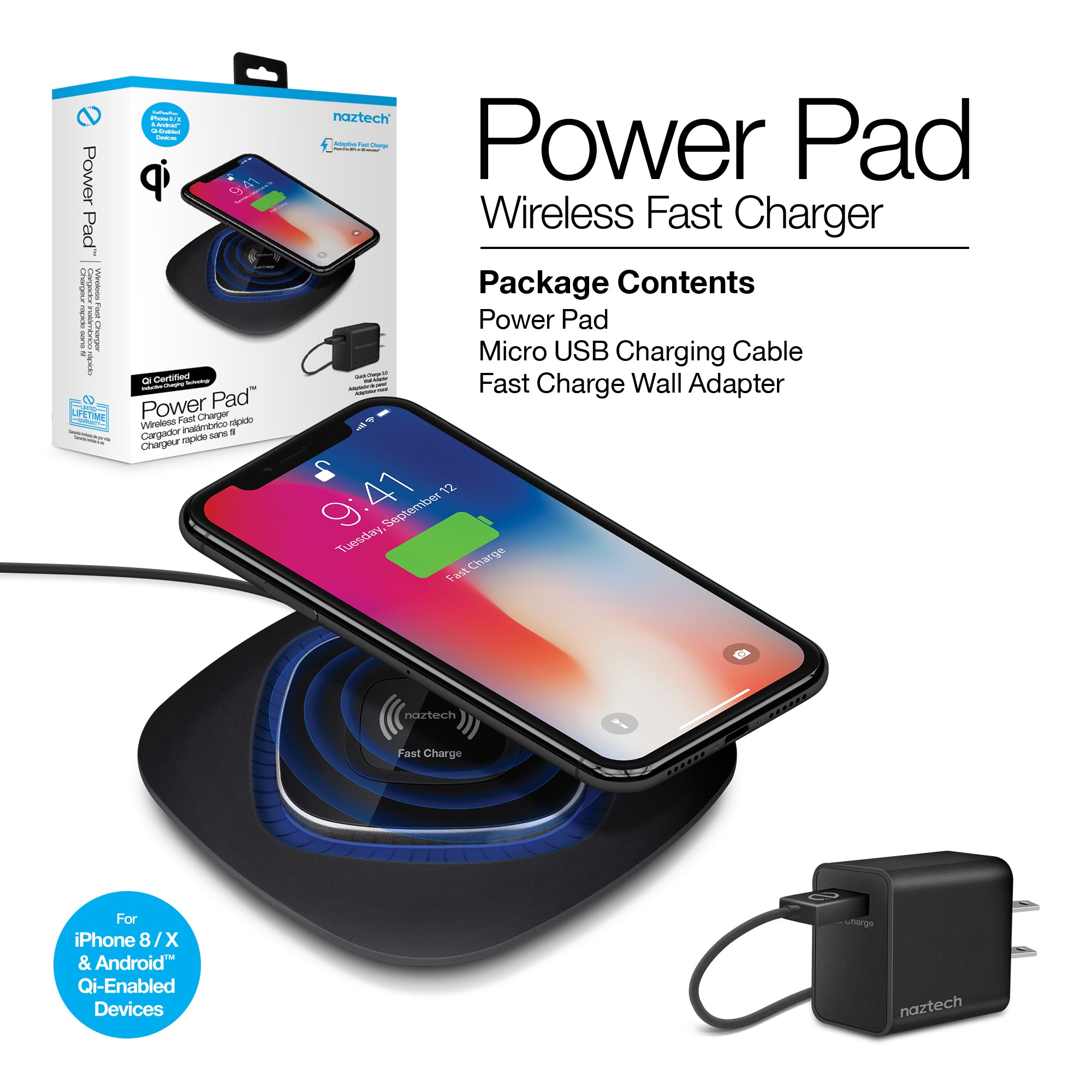 Qi Chargeur sans fil iPhone 10W Fast charger - Reswipe
