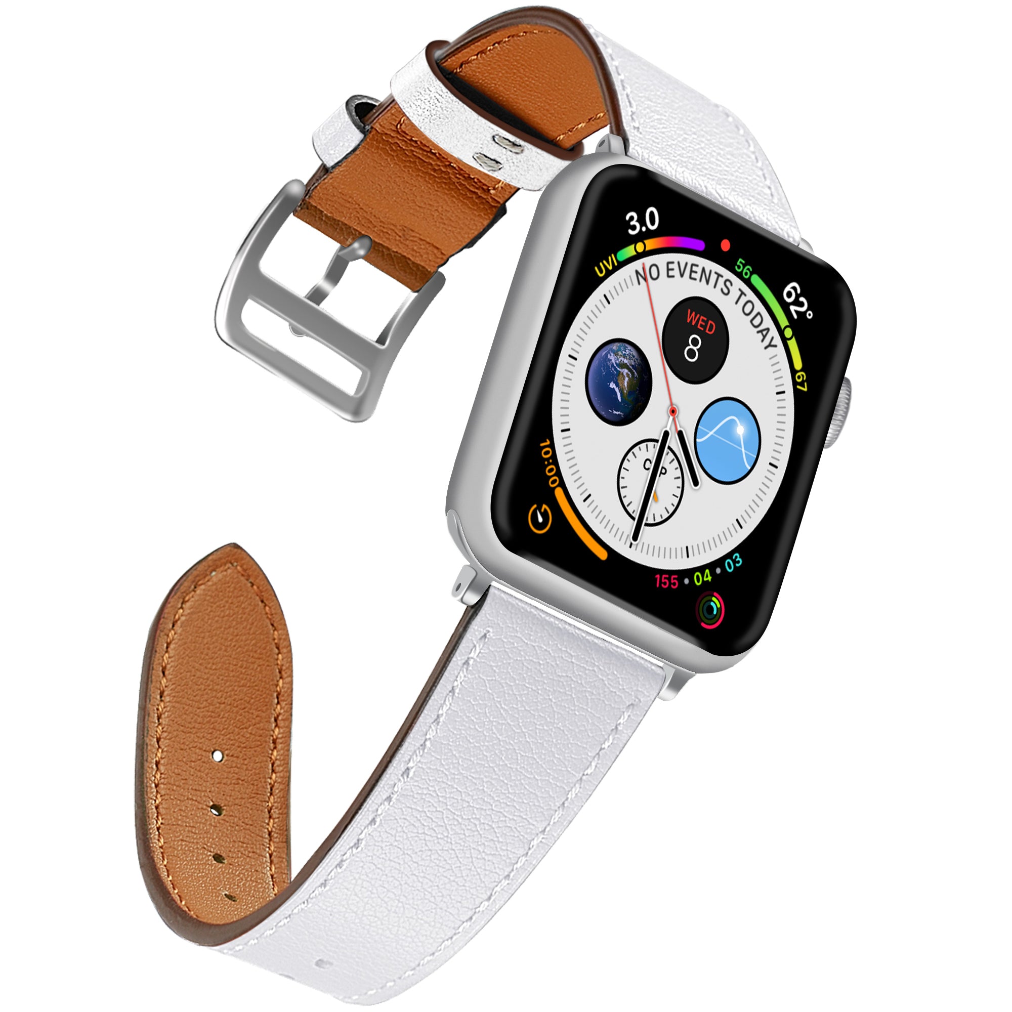 Leather Apple Watch Band - White (38/40mm) | Naztech – Naztech.com