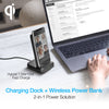 Core 2-in-1 Wireless Charging Dock with 10W Wireless Fast Charge Power Bank | Black