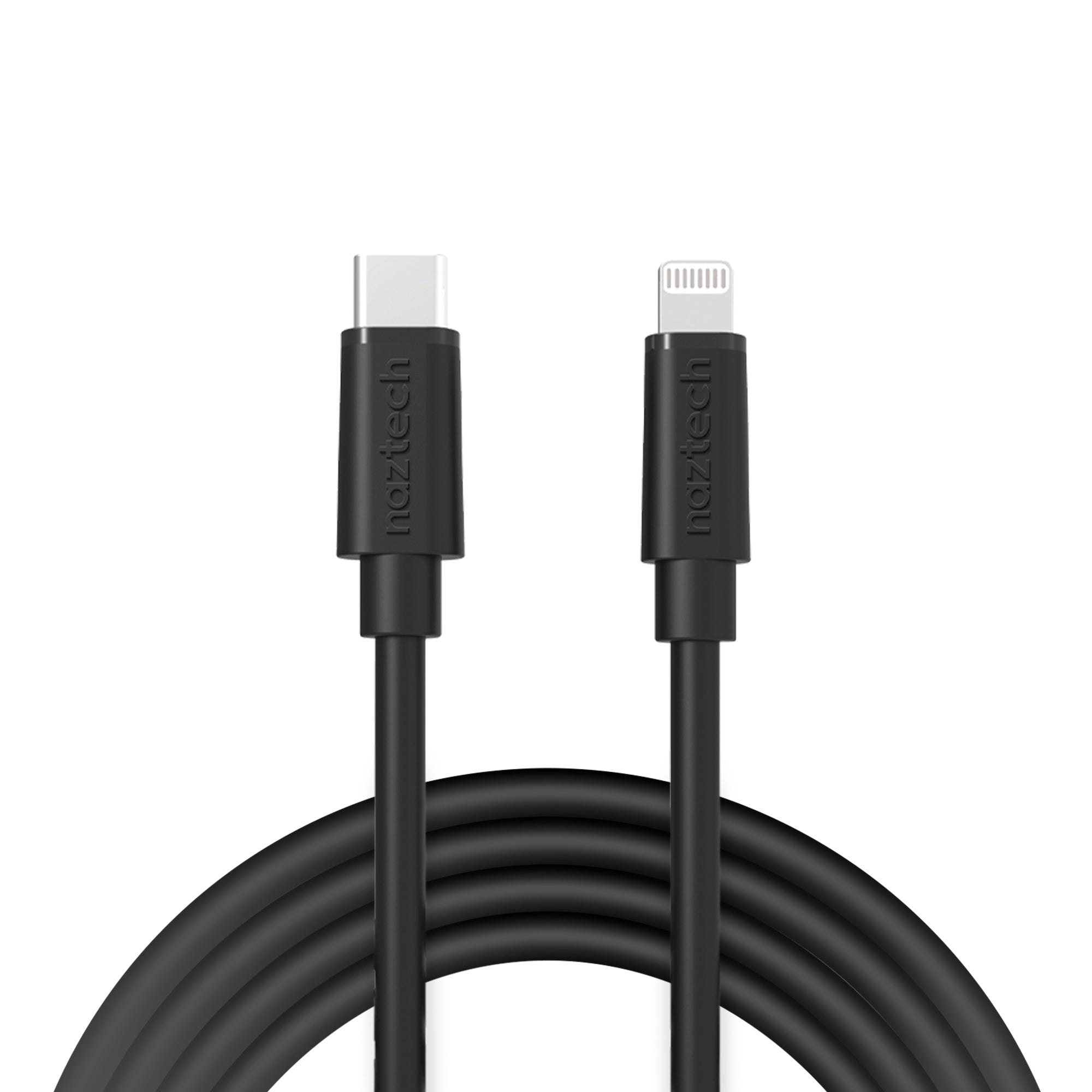 USB-C to Lightning Cable 12ft BLACK | Hypercel – Naztech.com