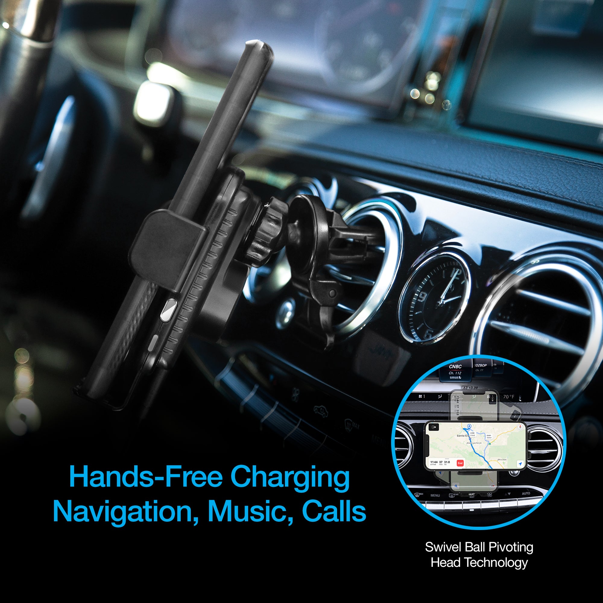 Smart Grip Wireless Charging Car Mount | Naztech