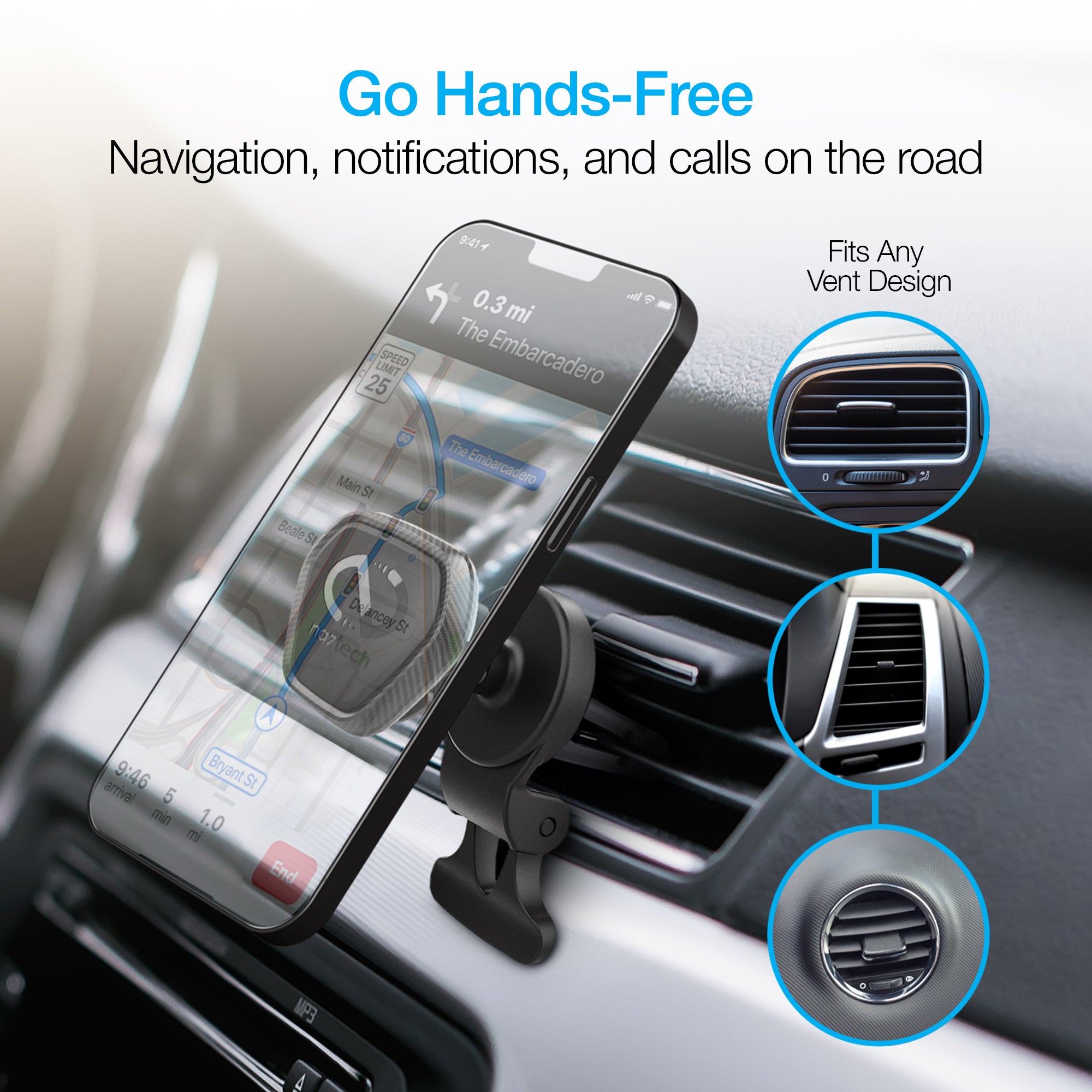 Master Magnetics Magnetic Cell Phone Mount, Car Vent Attachment