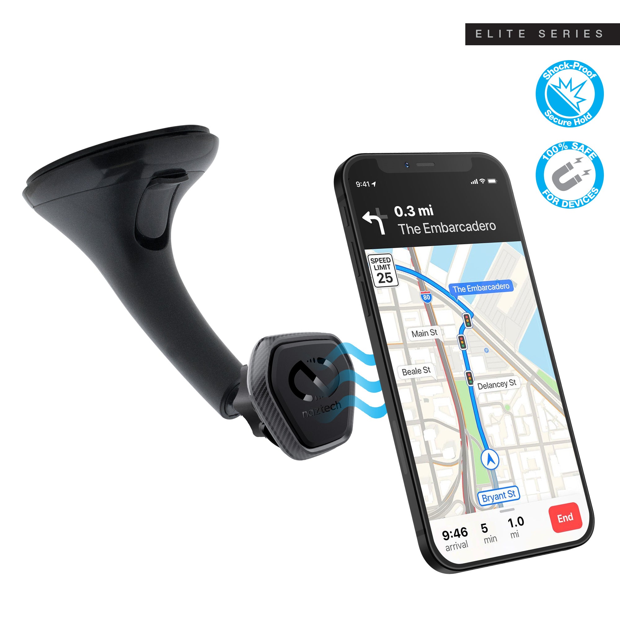 Tough On Universal Magnetic Metal Plate Car Mount for Phone Black (2 P