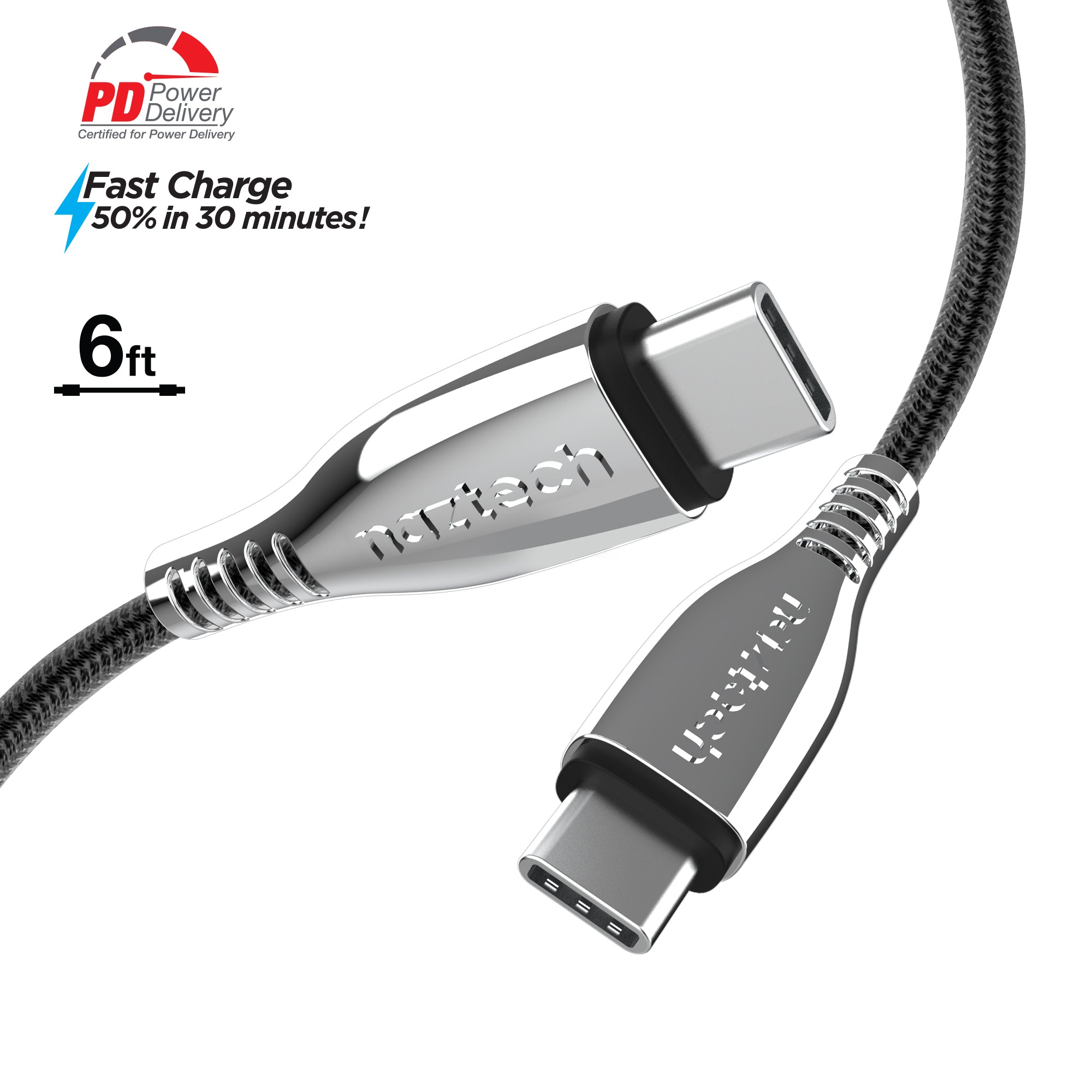 USB-C to USB-C Adapter Cable 6ft Braided BLK