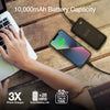 10,000mAh | PowerBolt Wireless Fast Charge Power Bank with MFi Lightning Port | Black