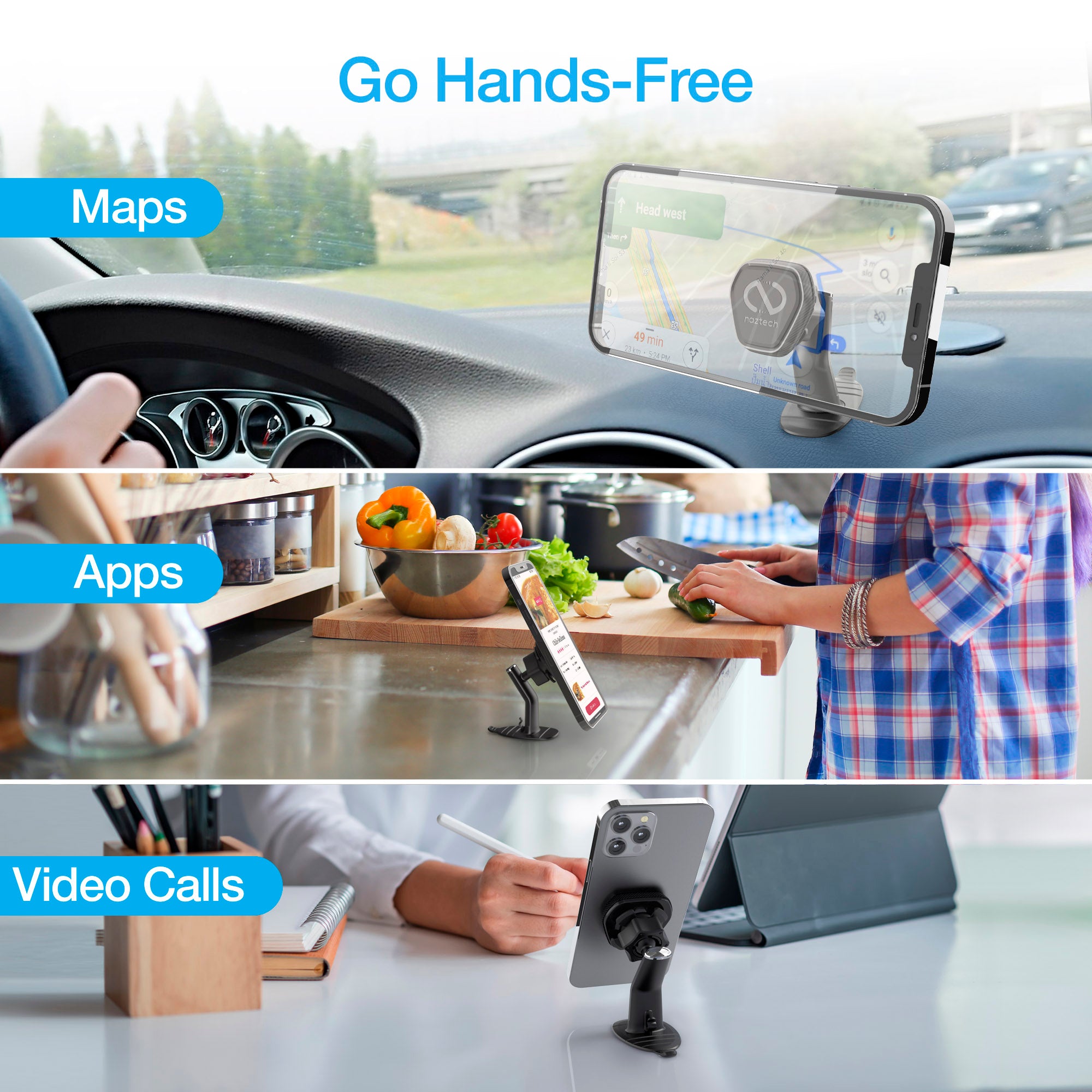 Magnetic Car Phone Mount for DASH Naztech –