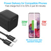 30W USB-C PD Fast Wall Charger | 6ft USB-C Cable | Black